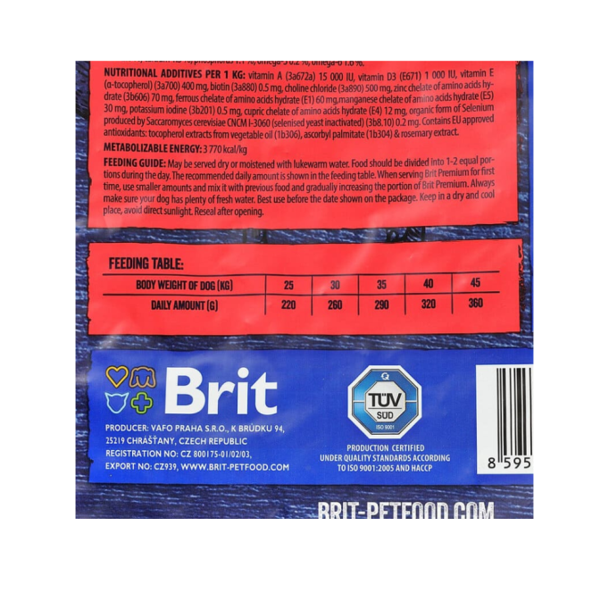 Brit Premium Dog Adult L Сухий корм з куркою для дорослих собак великих порід 15 кг