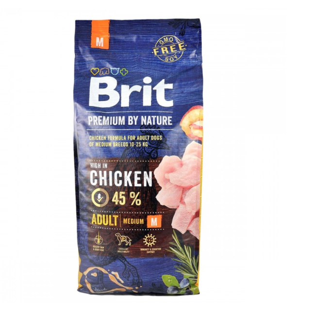 Brit Premium Dog Adult M Сухий корм з куркою для дорослих собак середніх порід 15 кг