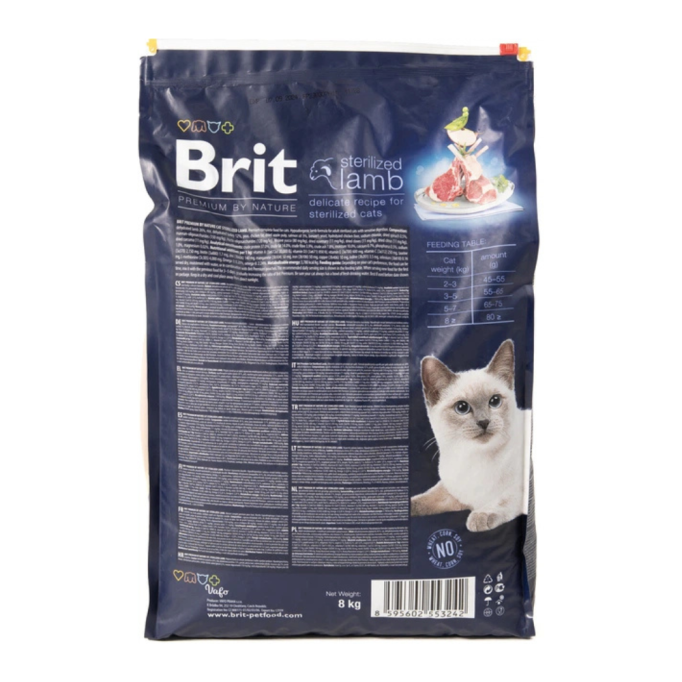Brit Premium by Nature Cat Sterilized Lamb Сухий корм з ягням для стерилізованих котів 8 кг