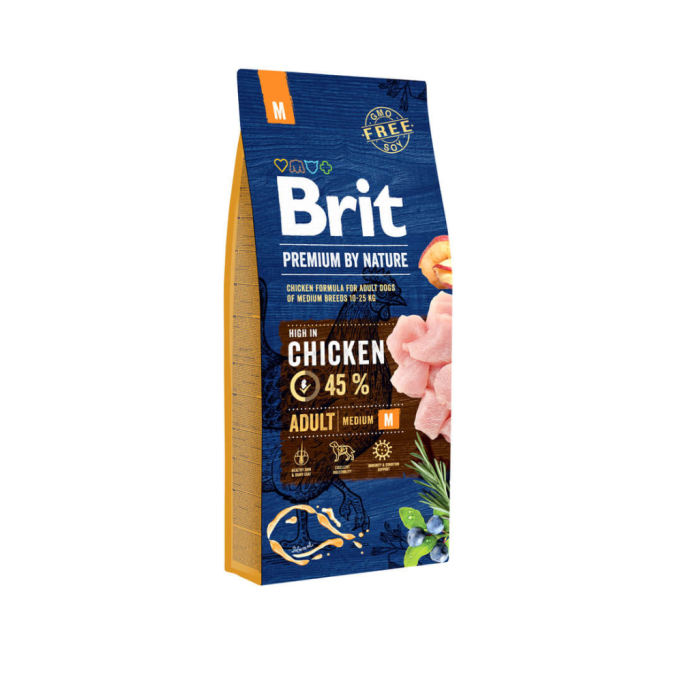 Brit Premium Dog Adult M Сухий корм з куркою для дорослих собак середніх порід 15 кг