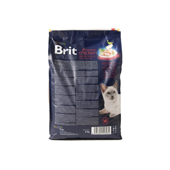 Brit Premium by Nature Cat Sterilized Chicken Сухий корм з куркою для стерилізованих котів 8 кг