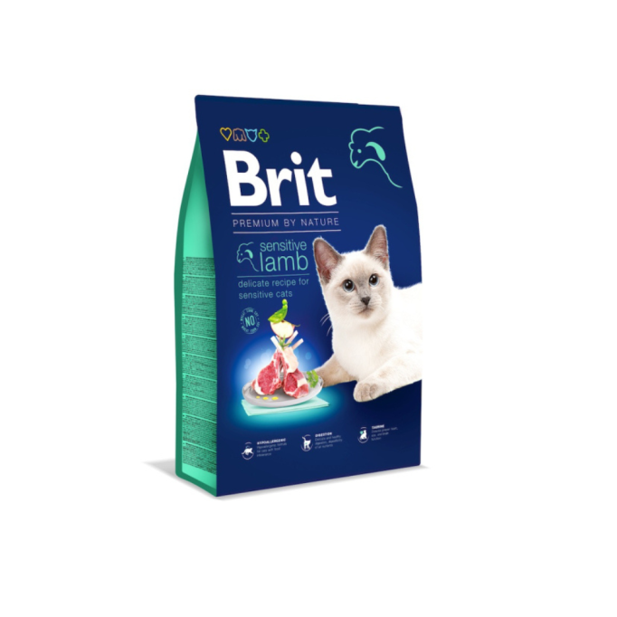 Brit Premium by Nature Cat Sensitive Lamb Сухий корм для дорослих котів з чутливим травленням 8 кг