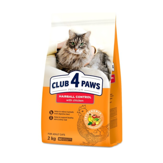Club 4 Paws Adult Cats Hairball Control Сухий корм з ефектом виведення шерсті з травного тракту у котів 2кг