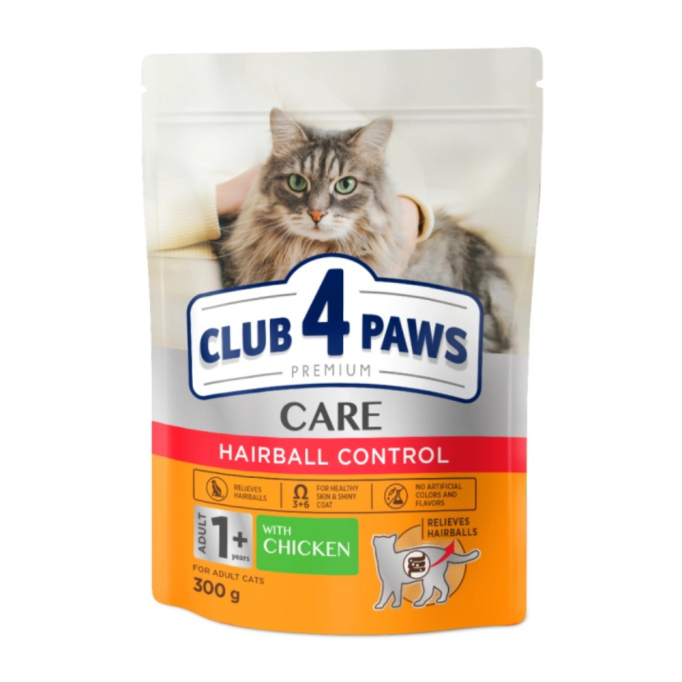 Club 4 Paws Adult Cats Hairball Control Сухий корм з ефектом виведення шерсті з травного тракту у котів 300г