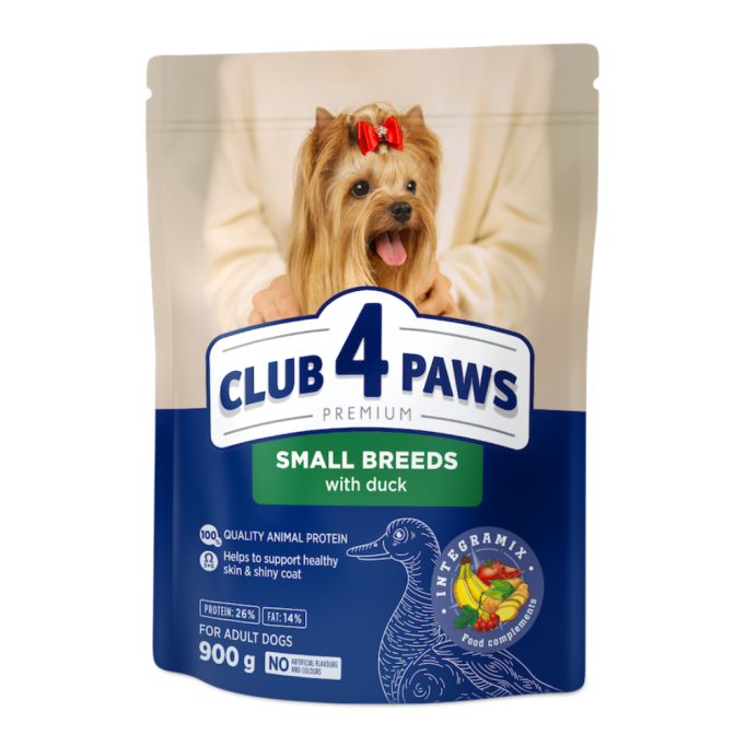 Club 4 Paws Adult Small Breeds Duck Сухий корм з качкою для дорослих собак малих порід 900г