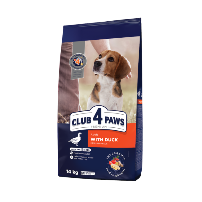 Club 4 Paws Adult Medium Breeds Duck Сухий корм з качкою для дорослих собак середніх порід 14кг