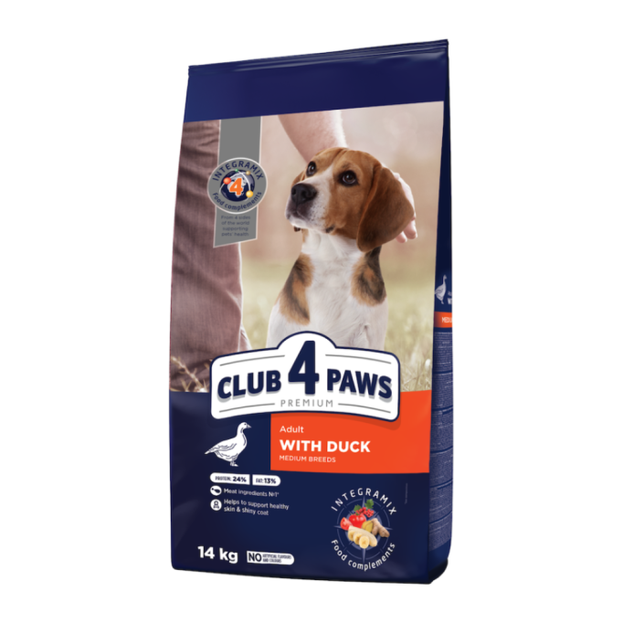 Club 4 Paws Adult Medium Breeds Duck Сухий корм з качкою для дорослих собак середніх порід 14кг