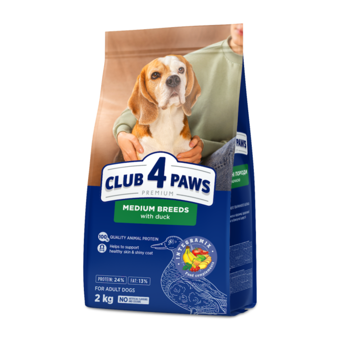 Club 4 Paws Adult Medium Breeds Duck Сухий корм з качкою для дорослих собак середніх порід 2кг