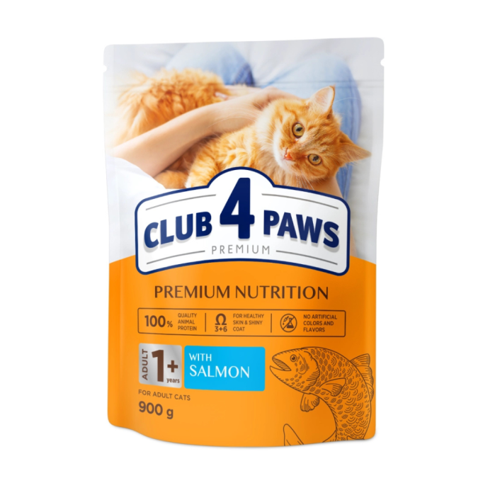 Club 4 Paws Adult Cats Salmon Сухий корм з лососем для дорослих котів 900г