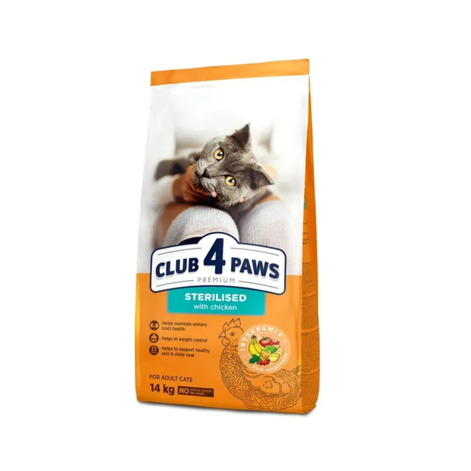 Club 4 Paws Adult Cats Sterilised with chicken Сухий корм з куркою для стерилізованих котів 14 кг