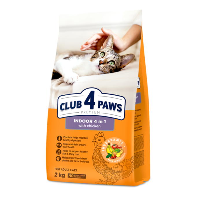 Club 4 Paws Adult Cats Indoor 4 in 1 Сухий корм для дорослих котів, що живуть у приміщенні "4 в 1" 2кг