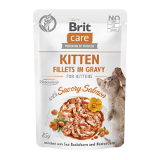 Brit Care Kitten Fillets in Gravy Savory Salmon Вологий корм з лососем для кошенят (в соусі) 85г 24шт