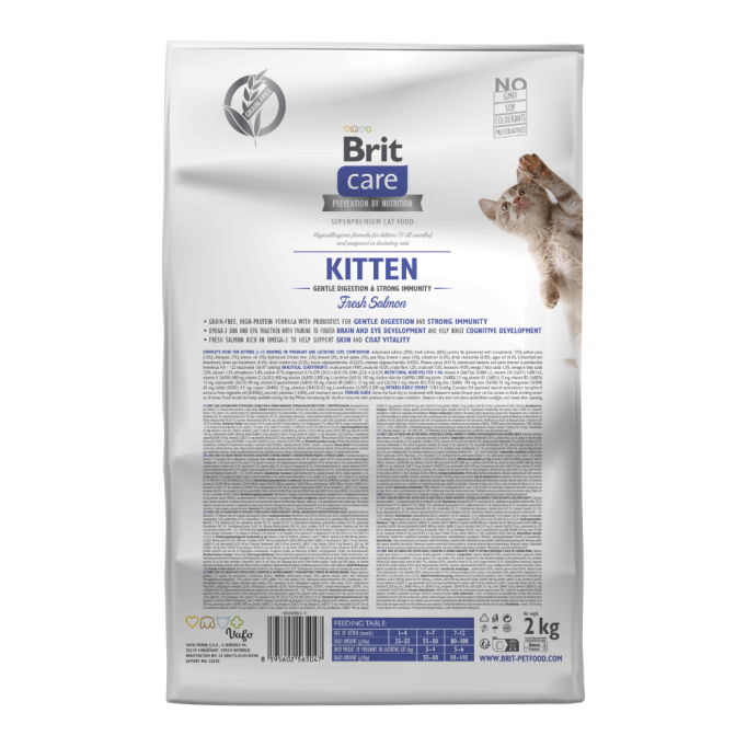 Brit Care Cat Grain Free Kitten Gentle Digestion Strong Immunity Беззерновий гіпоалергенний сухий корм для кошенят 2кг