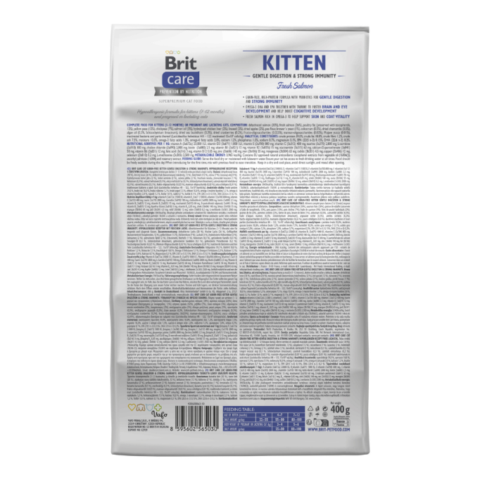 Brit Care Cat Grain Free Kitten Gentle Digestion Strong Immunity Беззерновий гіпоалергенний сухий корм для кошенят 400г