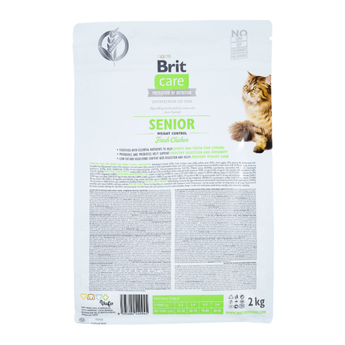 Brit Care Senior Weight Control Fresh Chicken Беззерновий гіпоалергенний сухий корм для котів похилого віку з надмірною вагою 2кг
