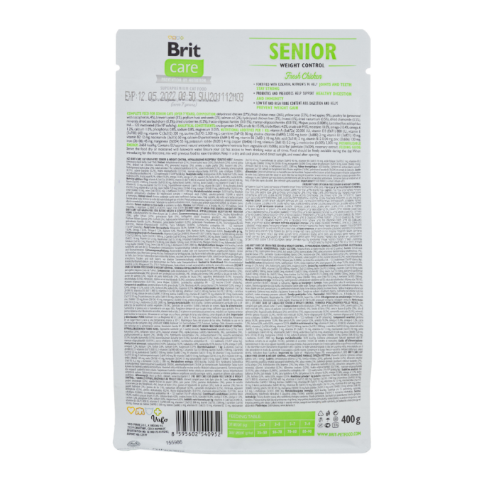 Brit Care Senior Weight Control Fresh Chicken Беззерновий гіпоалергенний сухий корм для котів похилого віку з надмірною вагою 400г