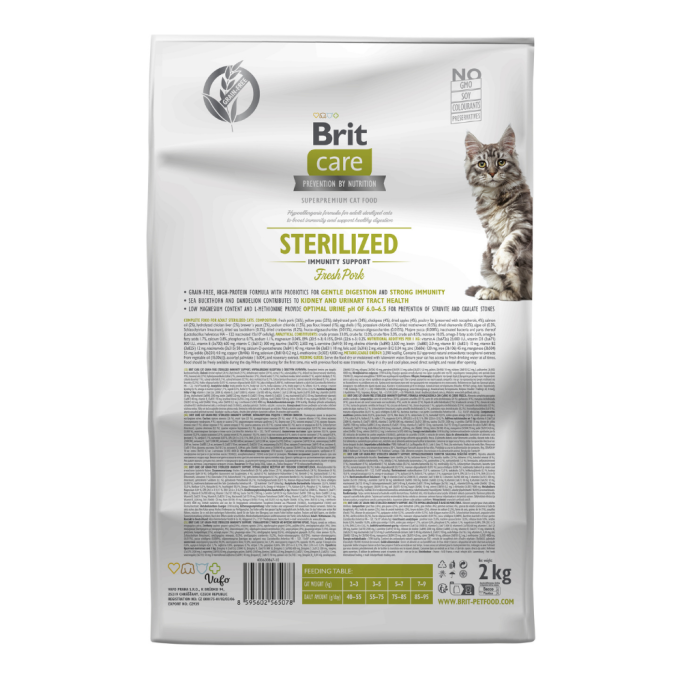 Brit Care Cat GF Sterilized Immunity Support Беззерновий гіпоалергенний сухий корм для стерилізованих котів з чутливим травленням 2кг