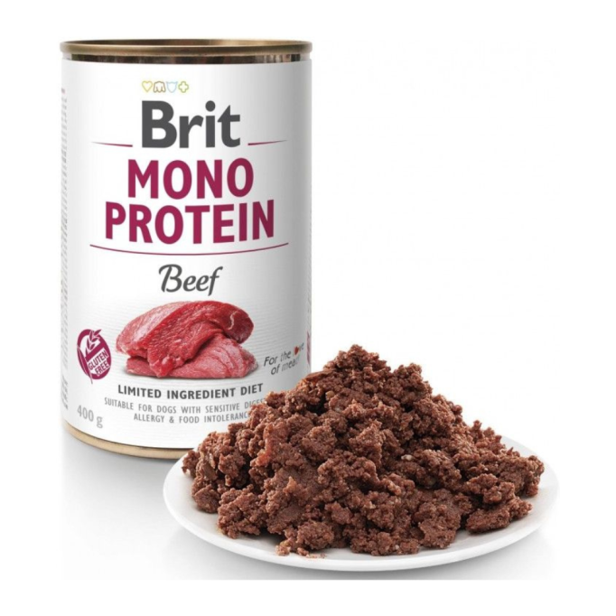 Brit Mono Protein Beef Dog Вологий корм з яловичиною для дорослих собак (паштет) 400г