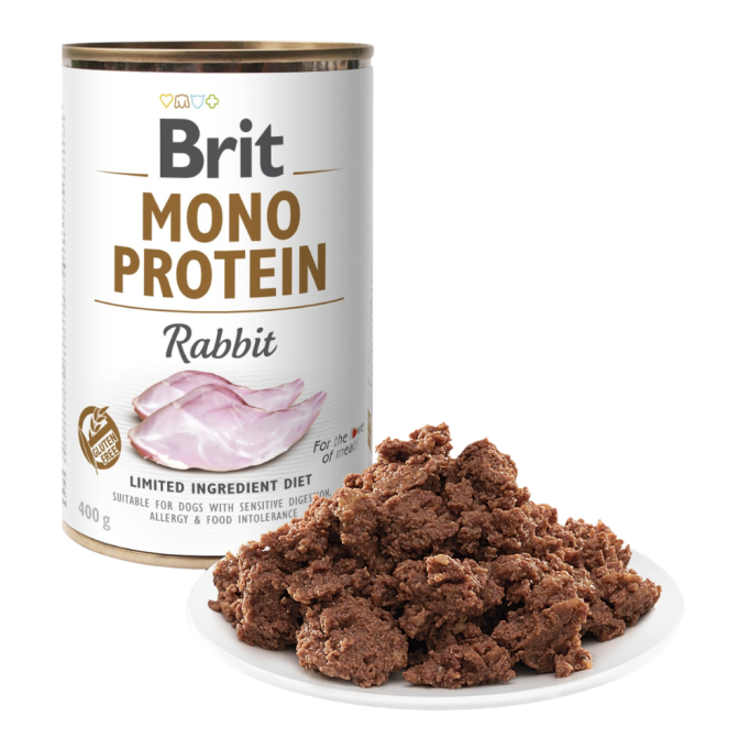 Brit Mono Protein Rabbit Dog Вологий корм з кроликом для дорослих собак (паштет) 400г