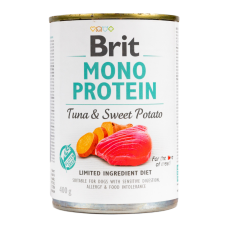 Brit Mono Protein Tuna and Sweet Potato Dog Вологий корм з тунцем та бататом для дорослих собак (паштет) 400г