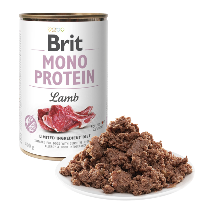Brit Mono Protein Lamb Dog Вологий корм з ягням для дорослих собак (паштет) 400г