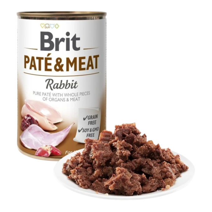 Brit Care Pate and Meat Dog Вологий корм з кроликом для дорослих собак (паштет) 400г