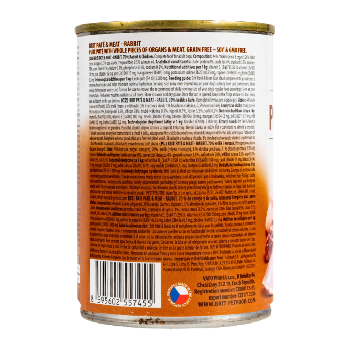 Brit Care Pate and Meat Dog Вологий корм з кроликом для дорослих собак (паштет) 400г
