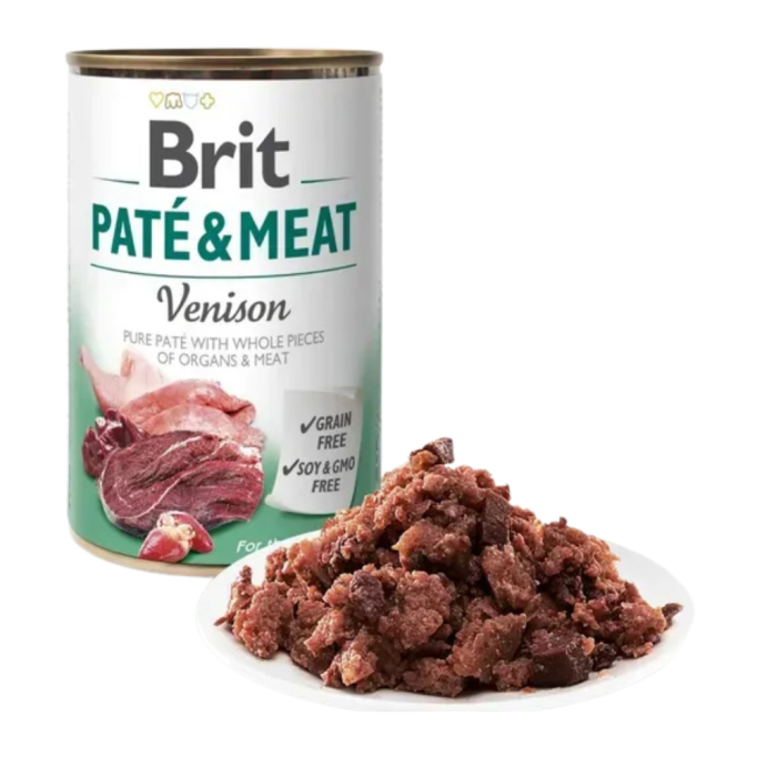 Brit Care Pate and Meat Dog Вологий корм з олениною для дорослих собак (паштет) 400г