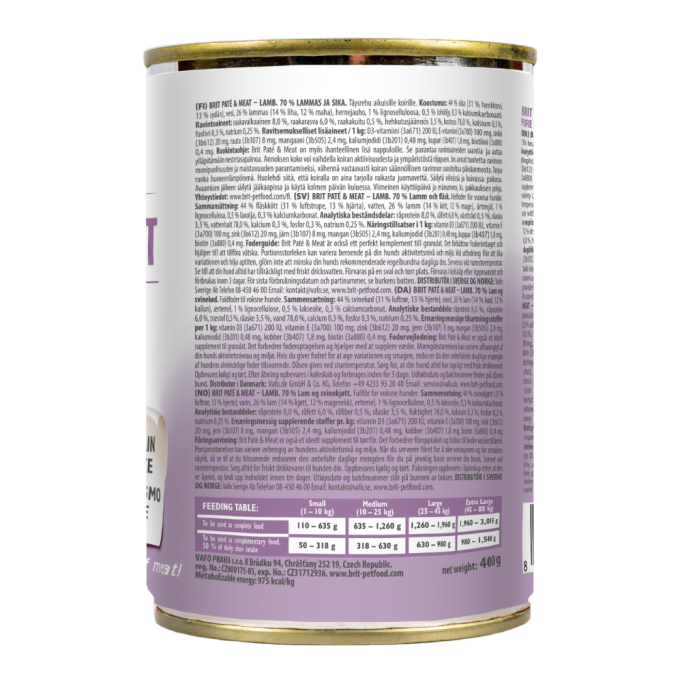 Brit Care Pate and Meat Dog Вологий корм з ягням для дорослих собак (паштет) 400г