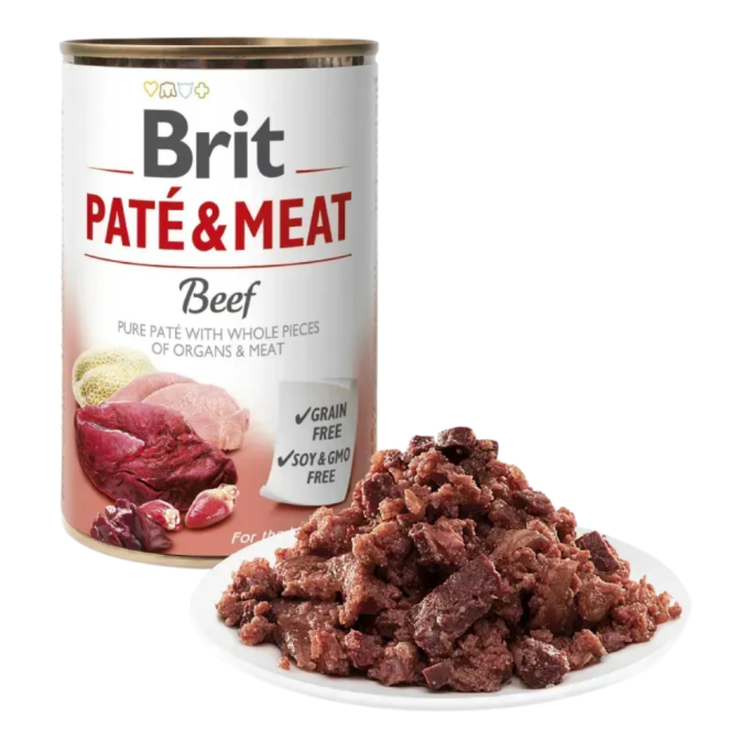 Brit Care Pate and Meat Dog Вологий корм з яловичиною для дорослих собак (паштет) 400г
