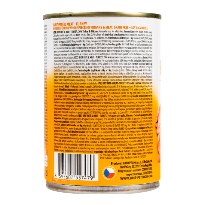 Brit Care Pate and Meat Dog Вологий корм з індичкою для дорослих собак (паштет) 400г
