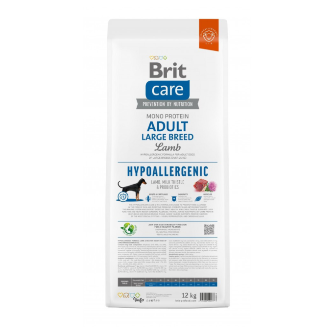Brit Care Dog Hypoallergenic Adult Large Breed Сухий гіпоалергенний корм з ягням для дорослих собак великих порід 12кг