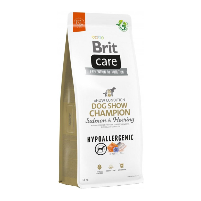 Brit Care Dog Hypoallergenic Dog Show Champion Сухий гіпоалергенний корм з лососем та оселедцем для виставкових собак 12кг