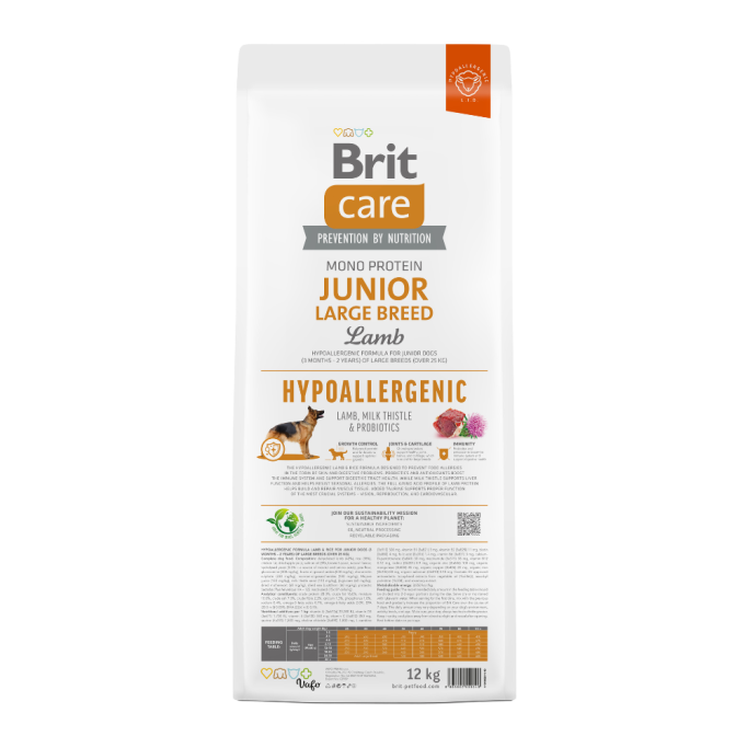 Brit Care Dog Hypoallergenic Junior Large Breed Сухий гіпоалергенний корм з ягням для молодих собак великих порід 12кг