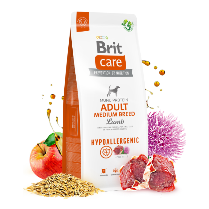 Brit Care Dog Hypoallergenic Adult Medium Breed Сухий гіпоалергенний корм з ягням для дорослих собак середніх порід 12кг