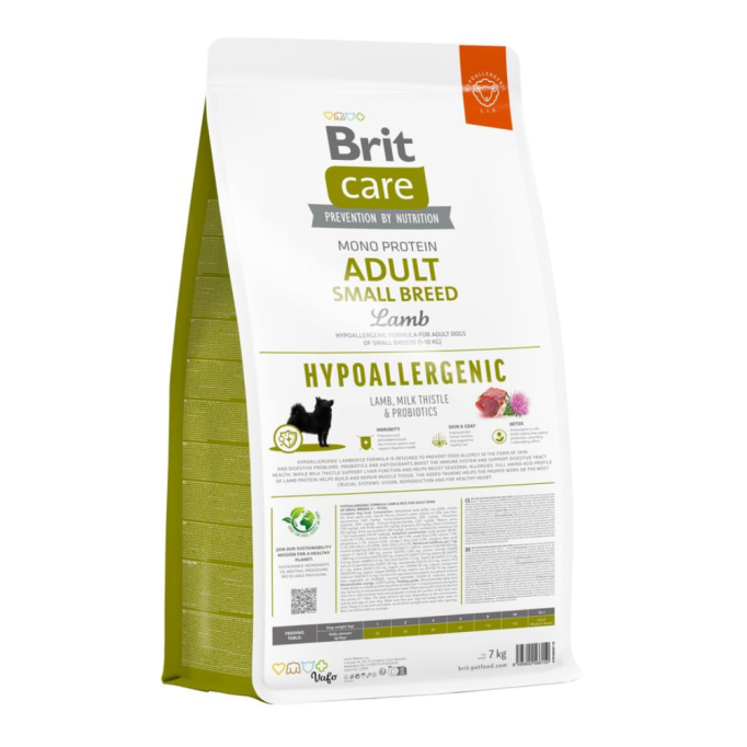 Brit Care Dog Hypoallergenic Adult Small Breed Сухий гіпоалергенний корм з ягням для дорослих собак дрібних порід 7кг