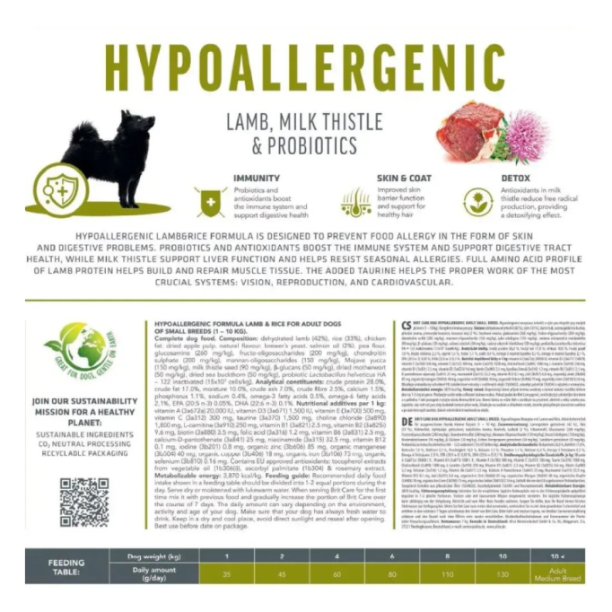 Brit Care Dog Hypoallergenic Adult Small Breed Сухий гіпоалергенний корм з ягням для дорослих собак дрібних порід 3кг