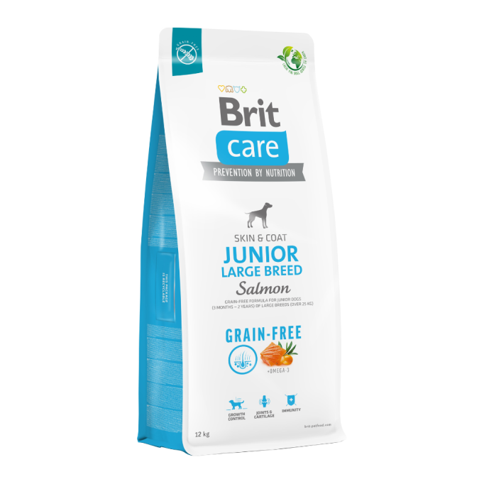 Brit Care Dog Grain-free Junior Large Breed Сухий беззерновий корм з лососем для цуценят та молодих собак великих порід 12кг