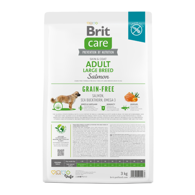 Brit Care Dog Grain-free Adult Large Breed Сухий беззерновий корм з лососем для дорослих собак великих порід 3кг