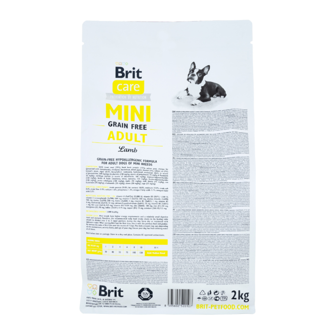 Brit Care GF Mini Adult Lamb Гіпоалергенний беззерновий сухий корм з ягням для дорослих собак мініатюрних порід 2кг