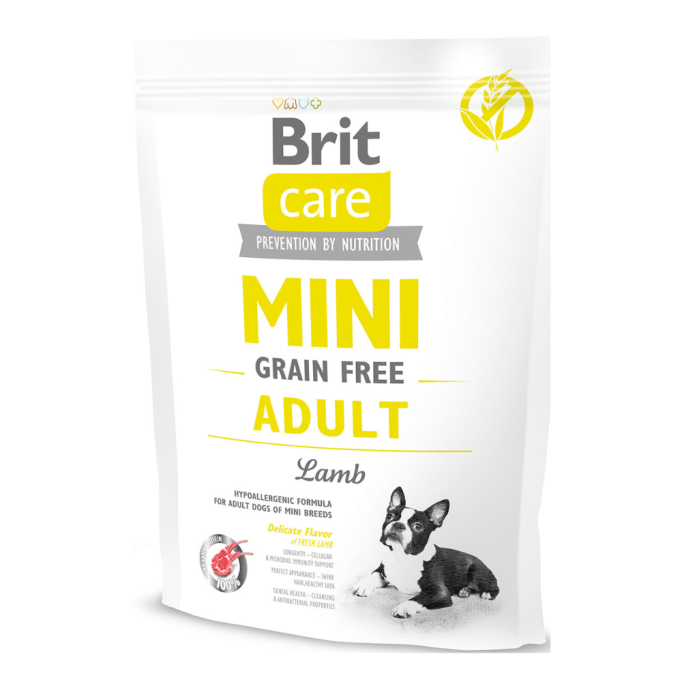 Brit Care GF Mini Adult Lamb Гіпоалергенний беззерновий сухий корм з ягням для дорослих собак мініатюрних порід 400г
