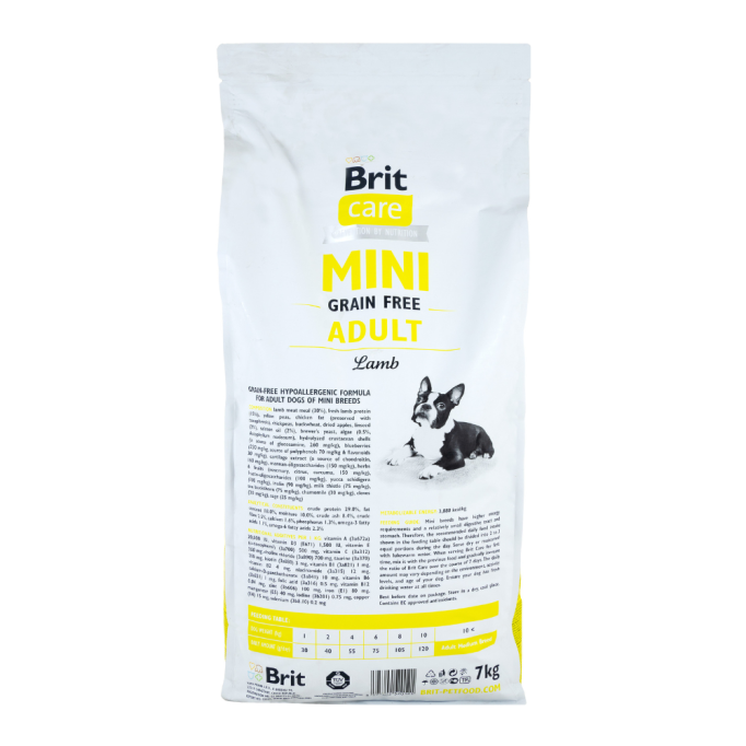 Brit Care GF Mini Adult Lamb Гіпоалергенний беззерновий сухий корм з ягням для дорослих собак мініатюрних порід 7кг