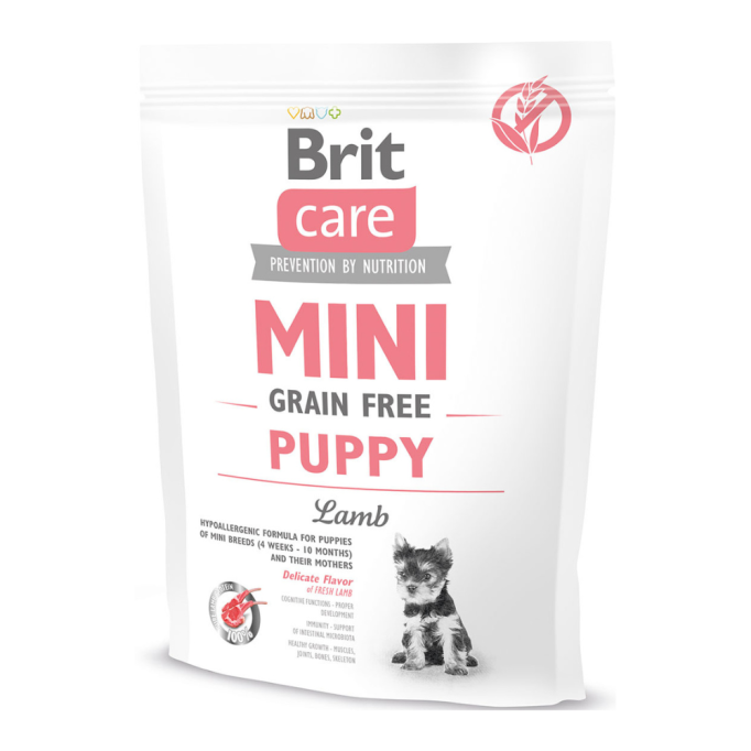Brit Care Mini Grain Free Puppy Lamb Гіпоалергенний беззерновий сухий корм з ягням для цуценят мініатюрних порід 400г