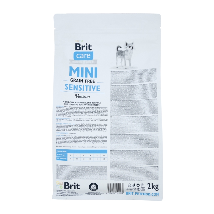Brit Care Mini Grain Free Sensitive Venison Гіпоалергенний беззерновий сухий корм з олениною для дорослих собак мініатюрних порід з чутливим травленням 2кг