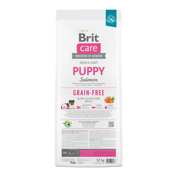 Brit Care Dog Grain-free Puppy Сухий беззерновий корм з лососем для цуценят всіх порід 12кг