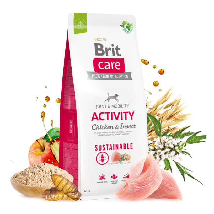Brit Care Dog Sustainable Activity Сухий корм з куркою та комахами для дорослих собак з підвищеною активністю 3кг
