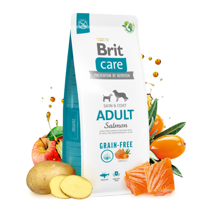 Brit Care Dog Grain-free Adult Сухий беззерновий корм з лососем для дорослих собак малих та середніх порід 12кг