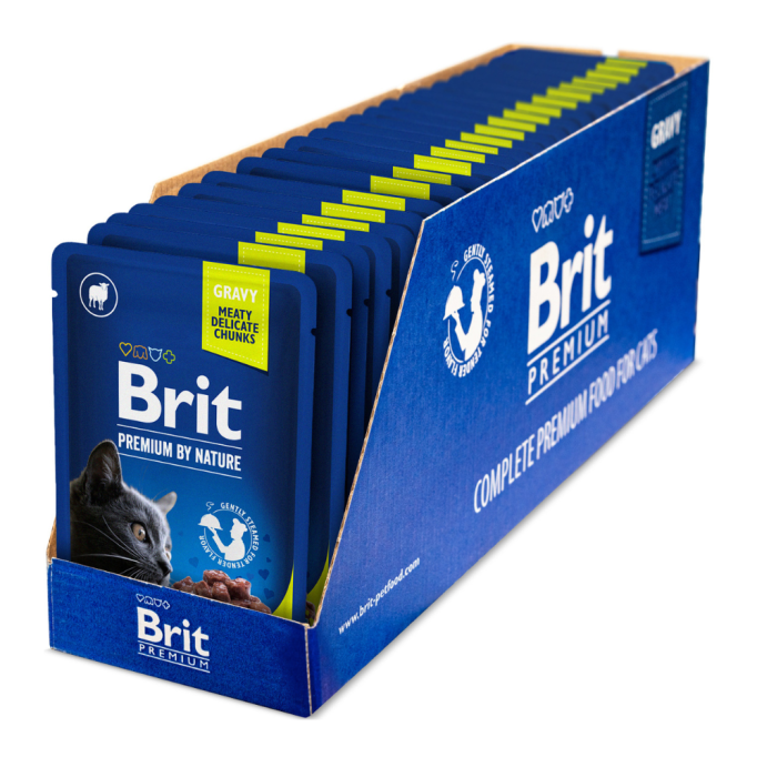 Brit Premium Cat Lamb for Sterilised pouch Вологий корм з ягням для дорослих стерилізованих котів (в соусі) 100г 24шт
