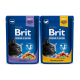 Brit Premium Cat Fish Plate pouches Набір вологого корму рибна тарілка для дорослих котів (в соусі) 100г 4шт