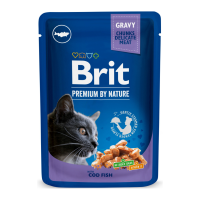 Brit Premium Cat Cod Fish pouch Вологий корм з тріскою для дорослих котів (в соусі) 100г 24шт
